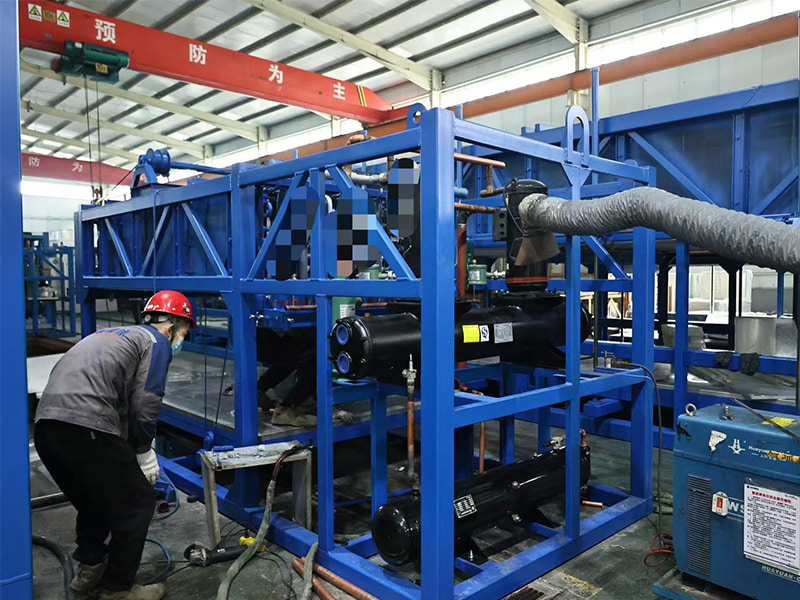 Essai de la machine à glace en blocs BAOCHARM de 5 tonnes avant livraison